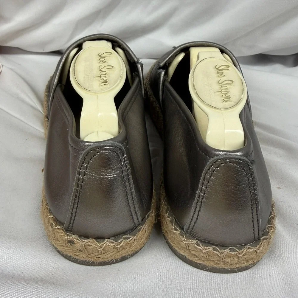Charleston Shoe Co. Women's Dunes Slip On Casual Espadrille Shoes in Pewter EU36
